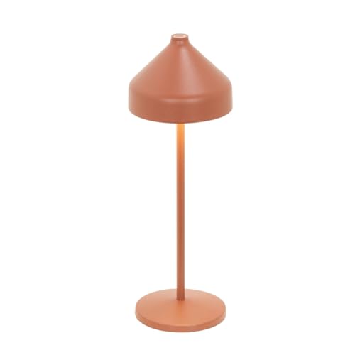 Zafferano, Amelie Lampe, Wiederaufladbare und Kabellose Tischlampe mit Touch Control, Geeignet für den Innen- und Außenbereich, Dimmer, 2200-3000 K, Höhe 34 cm, Farbe Terrakotta von Zafferano