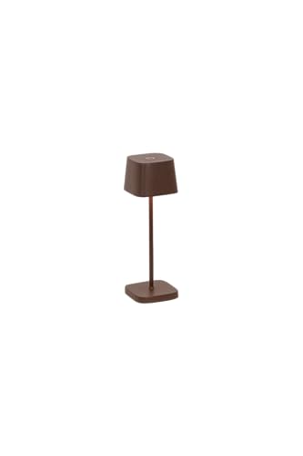 Zafferano, Ofelia Micro Lampe, Kabellose, Wiederaufladbare Tischlampe mit Touch Control, Auch für den Außenbereich Geeignet, Dimmer, 2200-3000 K, Höhe 30 cm, Farbe Corten von Zafferano