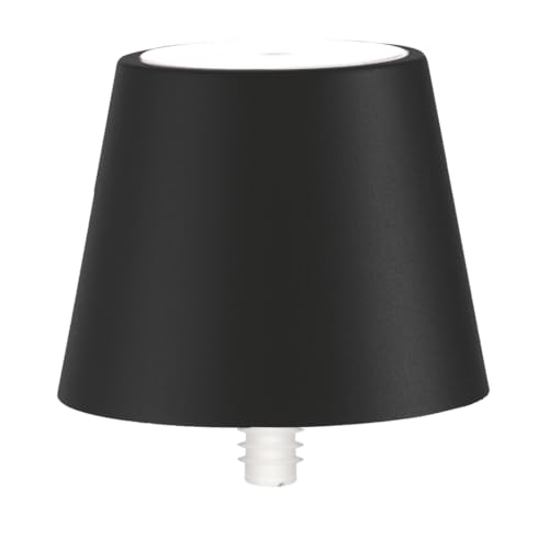 Zafferano, Poldina Stopper Lampe, Kabellose und Wiederaufladbare Flaschenlampe mit Touch Control, Geeignet für den Innen- und Außenbereich, Dimmer, 2200-3000 K, Höhe 11 cm, Farbe Schwarz von Zafferano