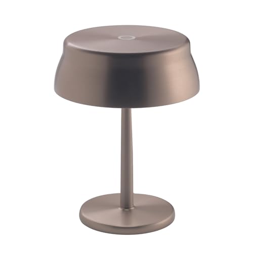 Zafferano, Sister Light Wi-Fi Mini Lampe, Wiederaufladbare und Kabellose Tischlampe mit Fernbedienung, Geeignet für den Innen- und Außenbereich, Stufendimmer, 2200-4000 K, Höhe 17 cm, Farbe Kupfer von Zafferano