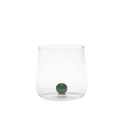 Höhe 290 mm handgefertigt aus massegefärbtem Glas Zafferano Tirache Inhalt 138 cl Grün/Amethyst Glasflasche 