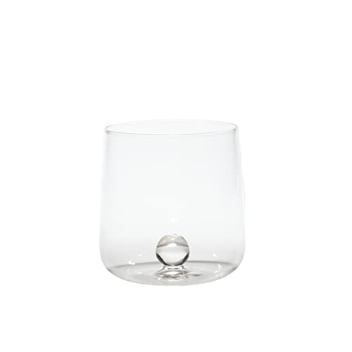 Zafferano Bilia Glasbecher - Handgemachtes Transparent Glas, Verziert mit bunter Glaskugel im Inneren, cl 44 h 90mm d 88mm - Set 6 Stück - transparent von Zafferano