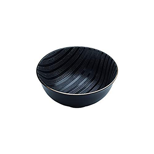 Zafferano Black Stone - Porzellan Schälchen, Durchmesser 120 mm, Farbe Schwarz/Goldrand, spülmaschinengeeignet - Set 6-teilig von Zafferano