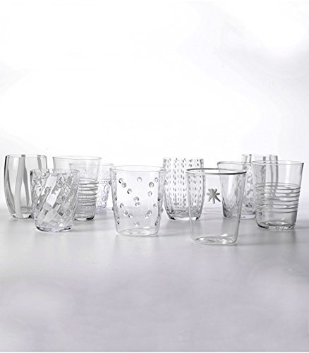 Zafferano Gläser Melting Pot 6 transparente Gläser. von Zafferano