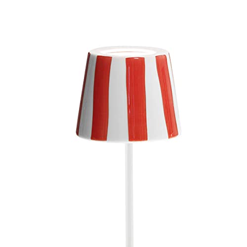 Zafferano Keramikabdeckung für Poldina Lampe MADE IN ITALY – Handdekorierte Lampenschirmabdeckung (Rot Streifen) von Zafferano