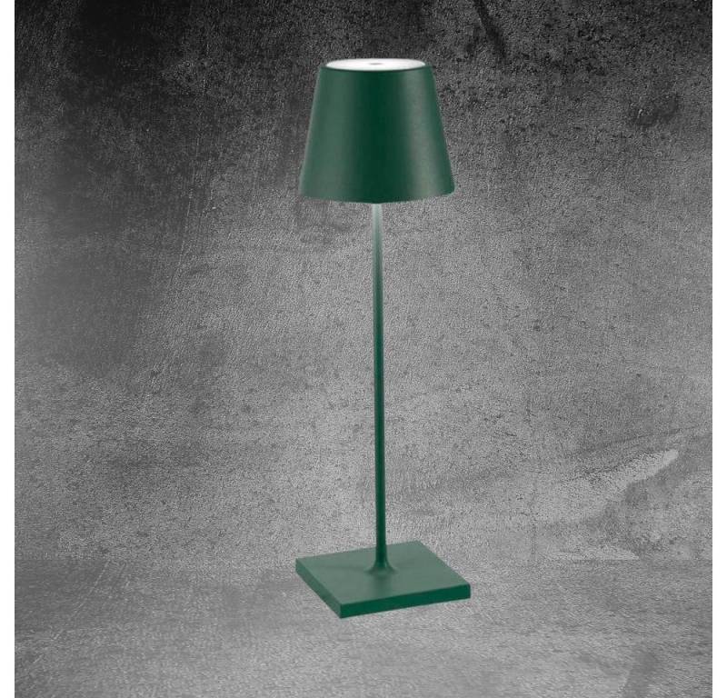 Zafferano LED Tischleuchte LED Akku Tischleuchte Poldina Pro in Dunkelgrün 2,2W 200lm IP65, keine Angabe, Leuchtmittel enthalten: Ja, fest verbaut, LED, warmweiss, Tischleuchte von Zafferano