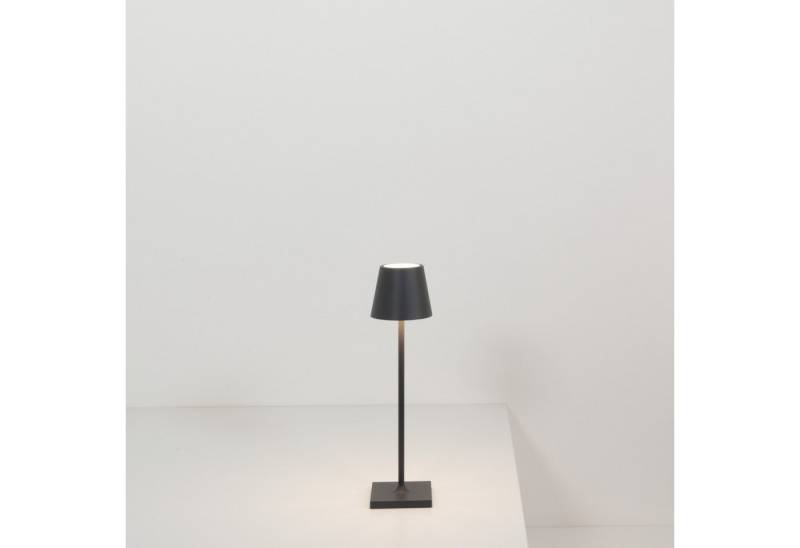 Zafferano LED Tischleuchte POLDINA MICRO MATT BLACK schwarz matt Ø7x28cm von Zafferano