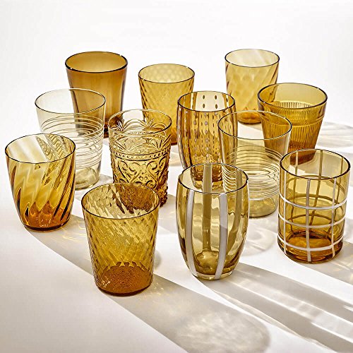 Zafferano Melting Pot Box of 6 Glasses in Assorted unicolour Amber Zafferano Melting Pot Box of 6 Glasses in Assorted unicolour Amber von Zafferano