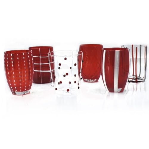 Zafferano - Schmelztiegel Set mit 6 Gläsern, Rot von Zafferano