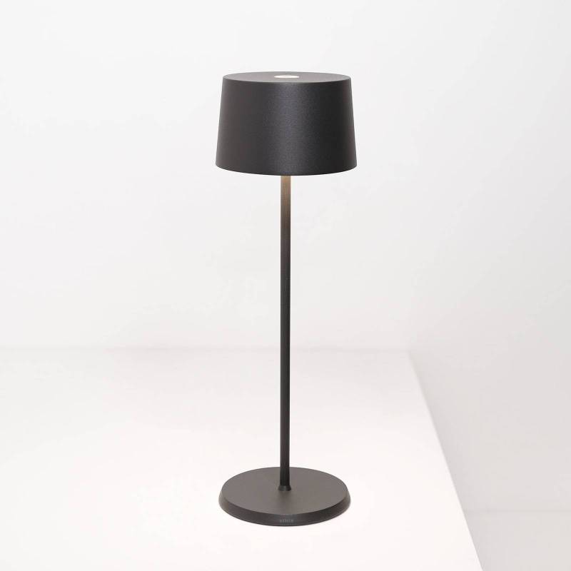 Zafferano Olivia Akku-Tischlampe IP65 dunkelgrau von Zafferano