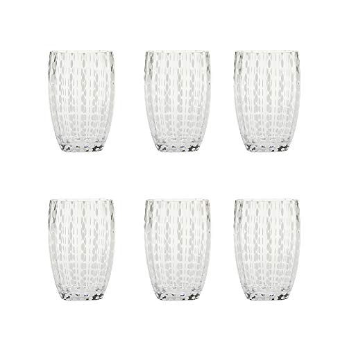 Zafferano Perle Glasbecher - Handgemachtes transparentes Buntglas, cl 32 h 109mm d 71mm - Set 6 Stück - Transparent von Zafferano