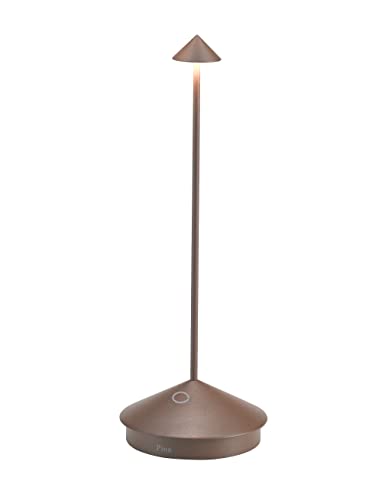 Zafferano, Pina Pro Lampe, Wiederaufladbare und Kabellose Tischlampe mit Touch Control, Geeignet für den Innen- und Außenbereich, Dimmer, 2700 K, Höhe 29 cm, Farbe Corten von Zafferano