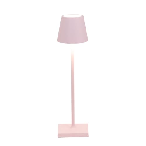 Zafferano, Poldina Micro Lampe, Kabellose, Wiederaufladbare Tischlampe mit Touch Control, Geeignet für Wohnzimmer und Außenbereich, Dimmer, 2200-3000 K, Höhe 27,5 cm, Farbe Rosa von Zafferano