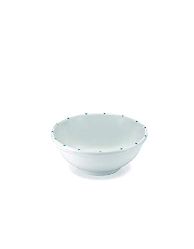 Zafferano Striche - Porzellan-Salatschüssel, Durchmesser 210 mm, Farbe Pois Acquamarine, spülmaschinenfest bis 60° - Set 2 Stück von Zafferano