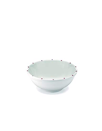 Zafferano Striche - Porzellan-Salatschüssel, Durchmesser 210 mm, Farbe Pois Pink, spülmaschinenfest bis 60° - Set 2 Stück von Zafferano