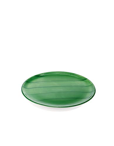 Zafferano Striche - Porzellanteller, Durchmesser 270 mm, Farbe Grün, spülmaschinengeeignet bis 60° - Set 6-teilig von Zafferano