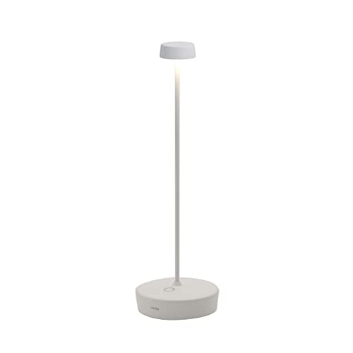 Zafferano, Swap Pro Lampe, Wiederaufladbare und Kabellose Tischlampe mit Touch Control, Geeignet für den Innen- und Außenbereich, Dimmer, 2700 K, Höhe 32,5 cm, Farbe Weiß von Zafferano