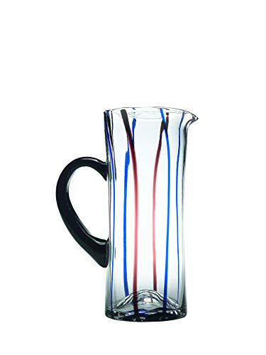 Zafferano Tirache - Glaskaraffe, handgefertigt aus massegefärbtem Glas, Höhe 244 mm, Fassungsvermögen 124 cl - Blau/Amethyst von Zafferano