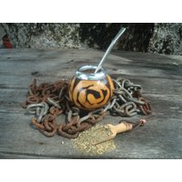 Mate Argentino - Calabaza Gourd+ Bombilla Stroh -+ Bonus Löffel Yerba /Shading Edelstahlstroh von ZagannGifts