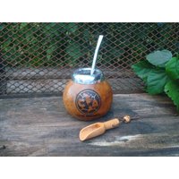 Mate Personalisiert - Logo Club Amerika Mexiko + Dein Text Stroh Bonus Löffel Yerba America Football, Mexico Soccer von ZagannGifts