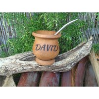 Personalisierte Mate Holz - Stroh Ihr Text Argentinier Algarrobo Original Argentino Yerba Geburtstagsgeschenk Individuelles Geschenk von ZagannGifts