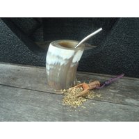 Personalisierter Mate De Guampa Argentina-Horn - Geschenk Für Papa Horn Argentina Cured + Stroh Bonus Löffel Vaca von ZagannGifts