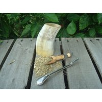 Personalisierter Mate - Horn Geschenk Personalisiert Argentina Cured + Stroh Namen, Initiale Souvenir Original Guampa von ZagannGifts