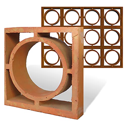 1 Stück Terracotta Breezeblock - Formziegel mit Ornament (Kreis) von Zagora