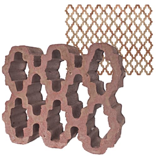 1 Stück Terracotta Breezeblock - Formziegel mit Ornament (Zopf) von Zagora