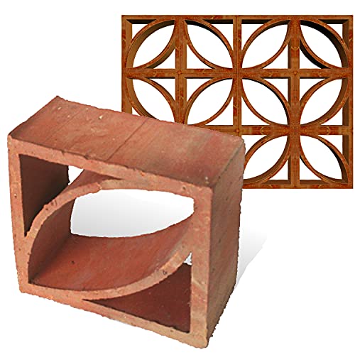 50 Stück Terracotta Breezeblock - Formziegel mit Ornament (Mondial) von Zagora