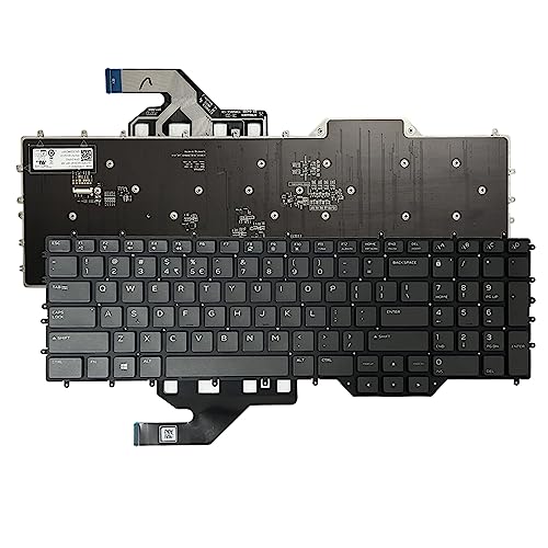 ZAHARA US RGB schwarze Tastatur mit Hintergrundbeleuchtung, Ersatz für Dell Alienware M17 R2 / M17 R3 019PK2 PK132VQ2C01 von Zahara