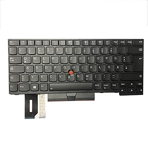 Zahara Deutsche Tastatur mit großer Enter-Taste, Deutsche GR-Tastatur schwarz ohne Hintergrundbeleuchtung für Lenovo Thinkpad E480 E485 T480s L480 L490 L380 01YP452 von Zahara