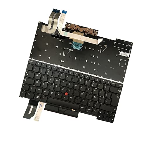 Zahara Französische Ersatztastatur für Lenovo ThinkPad T490s, Tastatur mit Hintergrundbeleuchtung von Zahara