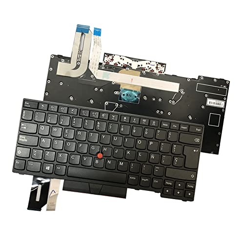 Zahara Spanische Tastatur, ES-Tastatur, Schwarz mit Hintergrundbeleuchtung, für Lenovo ThinkPad E480 E495 L480 T480s Series von Zahara