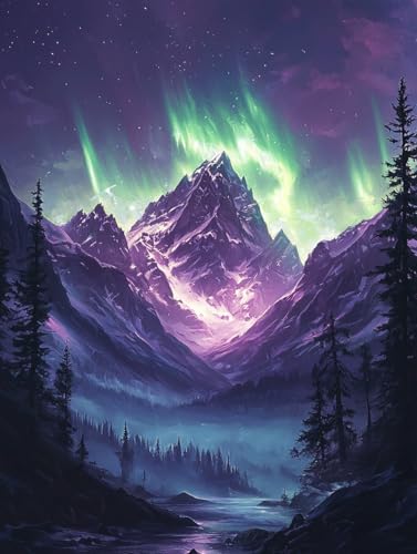 Diamond Painting Aurora, DIY Landschaft Diamond Painting Eckige Steine Set Erwachsene, 5D Kreuzstich Stickerei Diamant Malerei, Mosaikherstellung Basteln Erwachsene Bilder, Haus Wanddeko 40x50cm H-70 Diamond Painting Aurora, DIY Landschaft Diamond Painting Eckige Steine Set Erwachsene, 5D Kreuzstich Stickerei Diamant Malerei, Mosaikherstellung Basteln Erwachsene Bilder, Haus Wanddeko 40x50cm H-70 von Zahnngxp