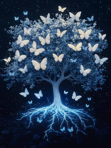 Diamond Painting Baum, DIY Schmetterling Diamond Painting Eckige Steine Set Erwachsene, 5D Kreuzstich Stickerei Diamant Malerei, Mosaikherstellung Basteln Erwachsene Bilder, Haus Wanddeko 50x70cm H-12 Diamond Painting Baum, DIY Schmetterling Diamond Painting Eckige Steine Set Erwachsene, 5D Kreuzstich Stickerei Diamant Malerei, Mosaikherstellung Basteln Erwachsene Bilder, Haus Wanddeko 50x70cm H-12 von Zahnngxp