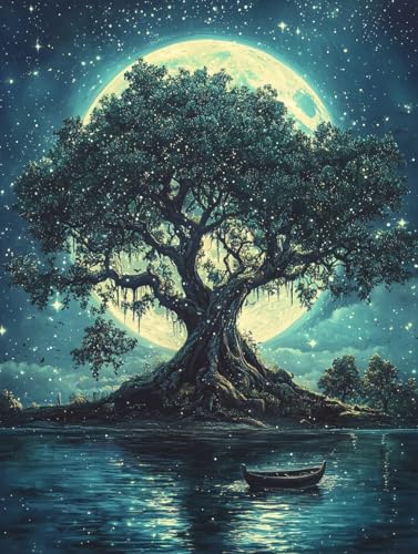 Diamond Painting Baum, DIY Sternenhimmel Diamond Painting Eckige Steine Set Erwachsene, 5D Kreuzstich Stickerei Diamant Malerei, Mosaikherstellung Basteln Erwachsene Bilder, Haus Wanddeko 40x50cm H-18 Diamond Painting Baum, DIY Sternenhimmel Diamond Painting Eckige Steine Set Erwachsene, 5D Kreuzstich Stickerei Diamant Malerei, Mosaikherstellung Basteln Erwachsene Bilder, Haus Wanddeko 40x50cm H-18 von Zahnngxp