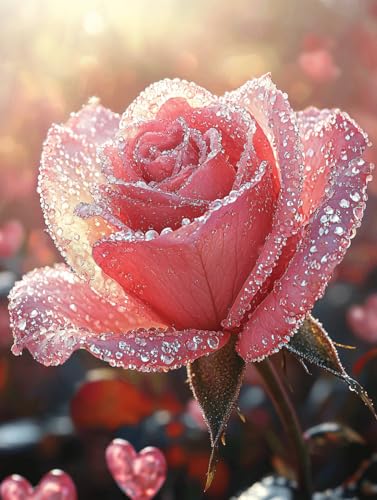 Diamond Painting Blume, DIY Anlage Diamond Painting Eckige Steine Set Erwachsene, 5D Kreuzstich Stickerei Diamant Malerei, Mosaikherstellung Basteln Erwachsene Bilder, Zur Haus Wanddeko 30x40cm H-72 von Zahnngxp
