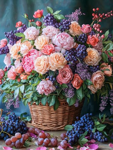 Diamond Painting Blume, DIY Anlage Diamond Painting Eckige Steine Set Erwachsene, 5D Kreuzstich Stickerei Diamant Malerei, Mosaikherstellung Basteln Erwachsene Bilder, Zur Haus Wanddeko 60x80cm G-96 Diamond Painting Blume, DIY Anlage Diamond Painting Eckige Steine Set Erwachsene, 5D Kreuzstich Stickerei Diamant Malerei, Mosaikherstellung Basteln Erwachsene Bilder, Zur Haus Wanddeko 60x80cm G-96 von Zahnngxp