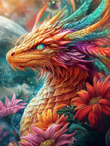Diamond Painting Drachen, DIY Tier Diamond Painting Eckige Steine Set Erwachsene, 5D Kreuzstich Stickerei Diamant Malerei, Mosaikherstellung Basteln Erwachsene Bilder, Zur Haus Wanddeko 60x80cm G-18 Diamond Painting Drachen, DIY Tier Diamond Painting Eckige Steine Set Erwachsene, 5D Kreuzstich Stickerei Diamant Malerei, Mosaikherstellung Basteln Erwachsene Bilder, Zur Haus Wanddeko 60x80cm G-18 von Zahnngxp