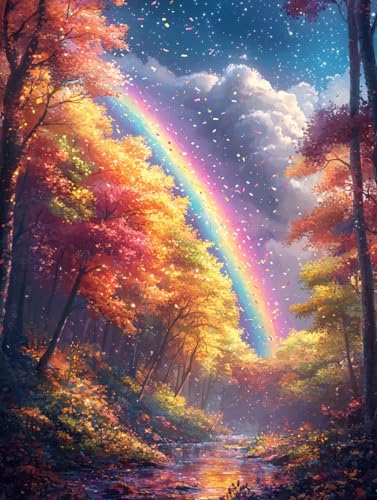 Diamond Painting Eckige Steine Regenbogen 50x70cm, 5D Landschaft Diamant Painting Bilder Erwachsene Set, DIY Kreuzstich Stickerei Mosaikherstellung Bastelset Erwachsene, Zur Weihnachten Deko Wand H-73 Diamond Painting Eckige Steine Regenbogen 50x70cm, 5D Landschaft Diamant Painting Bilder Erwachsene Set, DIY Kreuzstich Stickerei Mosaikherstellung Bastelset Erwachsene, Zur Weihnachten Deko Wand H-73 von Zahnngxp
