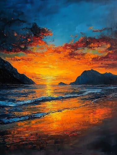 Diamond Painting Eckige Steine Sonnenuntergang 30x40cm, 5D Strand Diamant Painting Bilder Erwachsene Set, DIY Kreuzstich Stickerei Mosaikherstellung Bastelset Erwachsene, Zur Weihnachten Deko H-97 Diamond Painting Eckige Steine Sonnenuntergang 30x40cm, 5D Strand Diamant Painting Bilder Erwachsene Set, DIY Kreuzstich Stickerei Mosaikherstellung Bastelset Erwachsene, Zur Weihnachten Deko H-97 von Zahnngxp