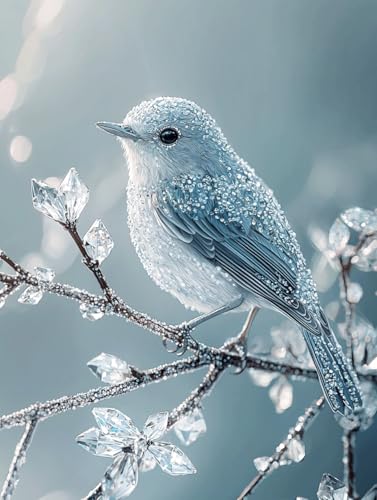 Diamond Painting Eckige Steine Vogel 60x80cm, 5D Tier Diamant Painting Bilder Erwachsene Set, DIY Kreuzstich Stickerei Mosaikherstellung Bastelset Erwachsene, Zur Weihnachten Deko Wand Geschenk H-47 von Zahnngxp