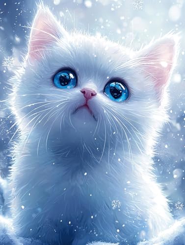 Diamond Painting Katze, DIY Tier Diamond Painting Eckige Steine Set Erwachsene, 5D Kreuzstich Stickerei Diamant Malerei, Mosaikherstellung Basteln Erwachsene Bilder, Zur Haus Wanddeko 60x80cm G-42 Diamond Painting Katze, DIY Tier Diamond Painting Eckige Steine Set Erwachsene, 5D Kreuzstich Stickerei Diamant Malerei, Mosaikherstellung Basteln Erwachsene Bilder, Zur Haus Wanddeko 60x80cm G-42 von Zahnngxp