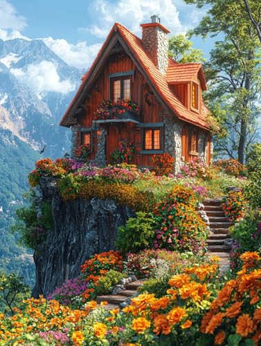 Diamond Painting Landschaft, DIY Kabine Diamond Painting Eckige Steine Set Erwachsene, 5D Kreuzstich Stickerei Diamant Malerei, Mosaikherstellung Basteln Erwachsene Bilder, Haus Wanddeko 30x40cm H-62 Diamond Painting Landschaft, DIY Kabine Diamond Painting Eckige Steine Set Erwachsene, 5D Kreuzstich Stickerei Diamant Malerei, Mosaikherstellung Basteln Erwachsene Bilder, Haus Wanddeko 30x40cm H-62 von Zahnngxp
