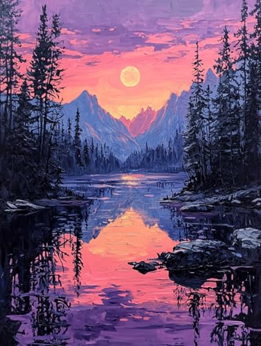 Diamond Painting Landschaft, Sonnenuntergang Diamond Painting Eckige Steine Set Erwachsene, 5D Kreuzstich Stickerei Diamant Malerei, Mosaikherstellung Basteln Erwachsene Bilder Wanddeko 50x70cm H-28 Diamond Painting Landschaft, Sonnenuntergang Diamond Painting Eckige Steine Set Erwachsene, 5D Kreuzstich Stickerei Diamant Malerei, Mosaikherstellung Basteln Erwachsene Bilder Wanddeko 50x70cm H-28 von Zahnngxp