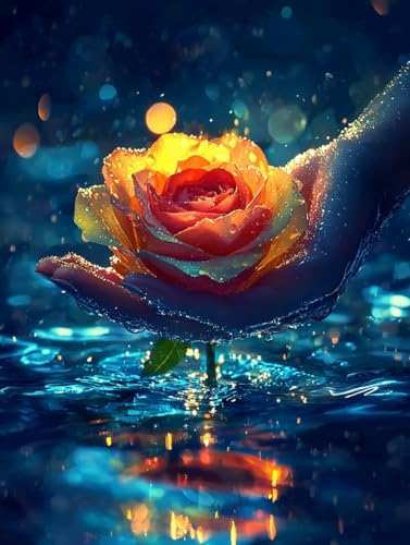 Diamond Painting Rose, DIY Anlage Diamond Painting Eckige Steine Set Erwachsene, 5D Kreuzstich Stickerei Diamant Malerei, Mosaikherstellung Basteln Erwachsene Bilder, Zur Haus Wanddeko 50x70cm G-90 Diamond Painting Rose, DIY Anlage Diamond Painting Eckige Steine Set Erwachsene, 5D Kreuzstich Stickerei Diamant Malerei, Mosaikherstellung Basteln Erwachsene Bilder, Zur Haus Wanddeko 50x70cm G-90 von Zahnngxp
