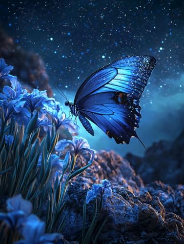 Diamond Painting Schmetterling, DIY Tier Diamond Painting Eckige Steine Set Erwachsene, 5D Kreuzstich Stickerei Diamant Malerei, Mosaikherstellung Basteln Erwachsene Bilder, Haus Wanddeko 30x40cm F-00 von Zahnngxp