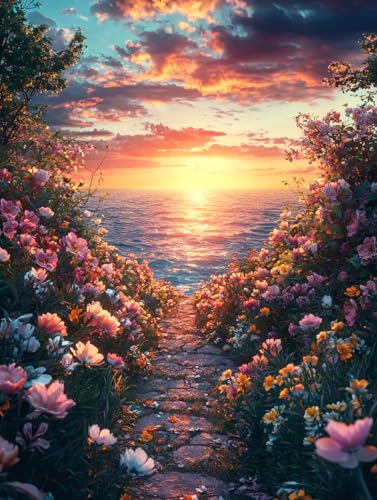 Diamond Painting Sonnenaufgang, DIY Blume Diamond Painting Eckige Steine Set Erwachsene, 5D Kreuzstich Stickerei Diamant Malerei, Mosaikherstellung Basteln Erwachsene Bilder Haus Wanddeko 60x80cm H-42 Diamond Painting Sonnenaufgang, DIY Blume Diamond Painting Eckige Steine Set Erwachsene, 5D Kreuzstich Stickerei Diamant Malerei, Mosaikherstellung Basteln Erwachsene Bilder Haus Wanddeko 60x80cm H-42 von Zahnngxp