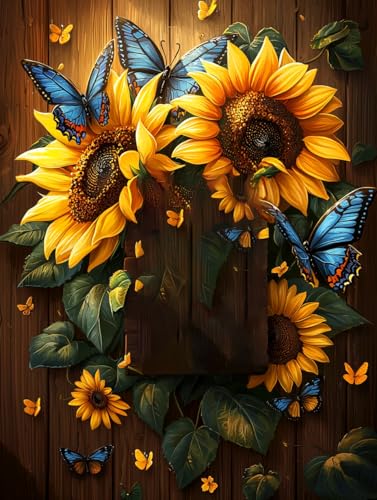 Diamond Painting Sonnenblume, Schmetterling Diamond Painting Eckige Steine Set Erwachsene, 5D Kreuzstich Stickerei Diamant Malerei, Mosaikherstellung Basteln Erwachsene Bilder Wanddeko 30x40cm H-74 Diamond Painting Sonnenblume, Schmetterling Diamond Painting Eckige Steine Set Erwachsene, 5D Kreuzstich Stickerei Diamant Malerei, Mosaikherstellung Basteln Erwachsene Bilder Wanddeko 30x40cm H-74 von Zahnngxp